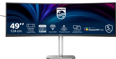 Монитор 48.8" Philips 49B2U5900C (49B2U5900C/00) VA 75Hz 5120x1440 Curved Black