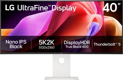 Монитор 39.7" LG UltraFine 40U990A-W (40U990A-W.AEU) Nano IPS Black 60Hz 5120x2160 Curved White