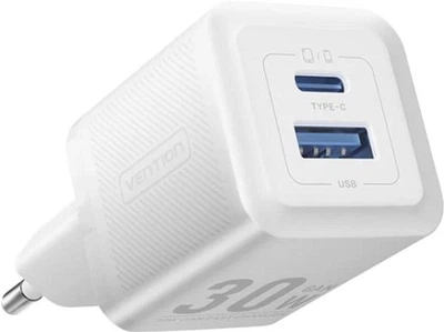 Ładowarka sieciowa Vention 2xUSB 30W (USB-A/USB-C) + USB-C cable M-M White (TZ-FEQW0-EU-01)