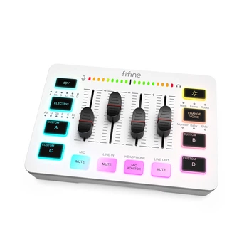 Мікшерний пульт FIFINE Sound Card SC3W білий (ігровий / стрімінговий)