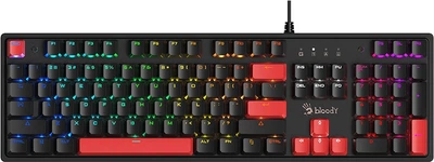 Клавіатура дротова A4Tech Bloody S520N BLMS Red Plus USB Fire Black (A4TKLA47737)