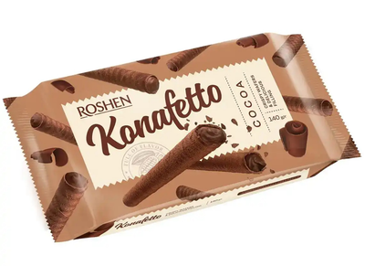 Трубочки вафельні Roshen з начинкою крем-какао Konafetto Cocoa 140 г