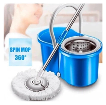 Турбо-швабра з відром і віджимом 360° Spin Mop телескопічна ручка