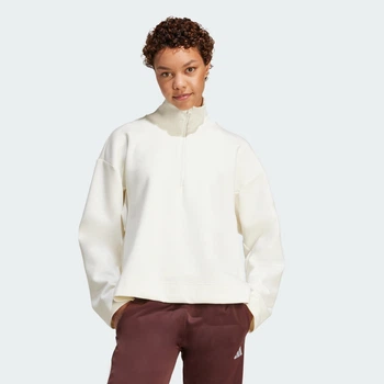 Женская спортивная кофта ALL SZN Soft Lux Quarter-Zip adidas JV9907 (S) белый (4068808512428)