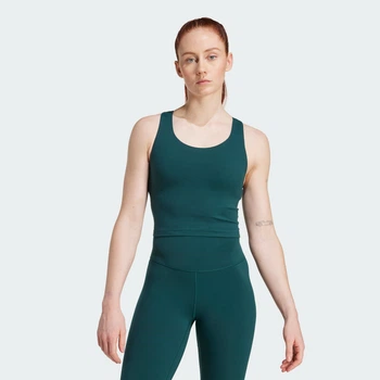Женская майка adidas All Me Medium Support adidas JL5525 (S) зеленый (4068811370510)