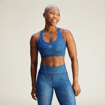 Жіночий спортивний бра із середньою підтримкою adidas by Stella McCartney TruePurpose Power Impact Printed Training adidas JF8482 (XS (A-B)) синій (4067905684144)