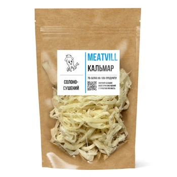 Кальмар солено-сушеный Премиум Meatvill крафт 100г, рыбные снеки к пиву