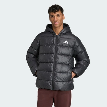 Мужская куртка Essentials CLIMAWARM Synthetic Down Puffer Hooded adidas JX7787 (L) черный (4068811752132)