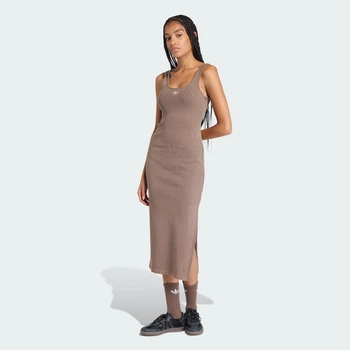 Женское платье ESSENTIALS RIB TANK MAXI WASHED adidas KE3167 (XS) коричневый (4068821219892)