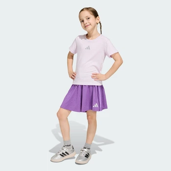 Детский комплект: футболка и шорты Seasonals Glam adidas KD3423 (122) фиолетовый (4068821321335)