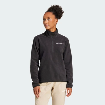 Женская флисовая спортивная кофта Multi Essentials 1/2 Zip adidas JP0788 (L) черный (4067904142690)