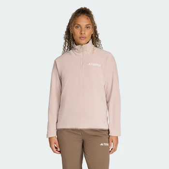 Жіноча флісова спортивна кофта Multi Essentials 1/2 Zip adidas KB2197 (XL) коричневий (4068819181323)