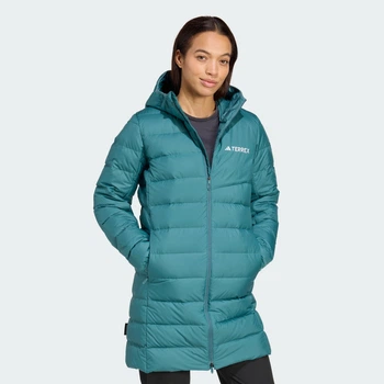 Женская пуховая парка Terrex Multi Light Hooded 2.0 adidas JM8731 (M) зеленый (4068809131888)