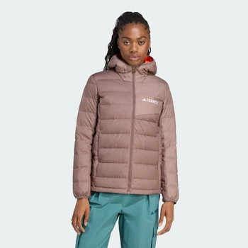 Жіночий пуховик Terrex Multi Light Down CLIMAWARM adidas JZ9992 (XS) коричневий (4068809553895)