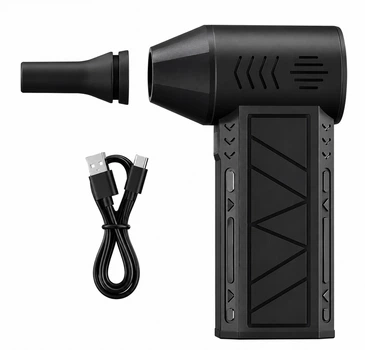 Турбовентилятор аккумуляторный ручной Mini Jet Fan воздуходувка с фонариком чёрный
