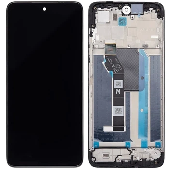 Дисплей Motorola Moto G57 XT2537 (5D68C31809) с тачскрином и рамкой оригинал Service Pack Black