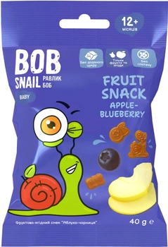 Натуральные снеки для детей Bob Snail Яблоко-черника 40 г (4820287102251)