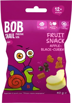 Натуральные снеки для детей Bob Snail Яблоко-черная смородина 40 г (4820219347507)