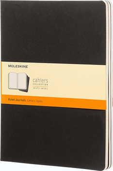 Zestaw zeszytów Moleskine Cahier Czarny w linie 19 x 25 cm 120 stron 3 szt (9788883705014)