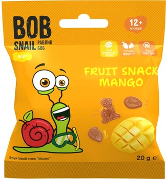 Натуральные снеки для детей Bob Snail Манго 20 г (4820219347880)