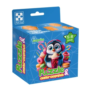 Гра розвиваюча пазли із сюрпризом Пінгвінятко VT8030-06 Vladi Toys VT8030-06 Різнокольоровий shop (4820234767281)