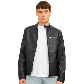 Куртка JJEDYLAN PU BIKER JACKET NOOS Jack & Jones 12261196-Black XL Чорний (5715603181029)