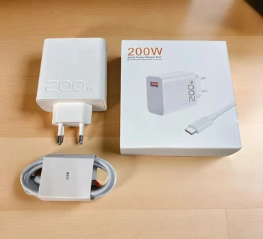 Універсальний адаптер USB C 200W швидкий зарядний пристрій для ноутбука смартфона планшета блок живлення PD QC мережевий адаптер з кабелем USB Type C потужна зарядка для сучасних гаджетів із захистом від перегрівання перевантаження та короткого замикання