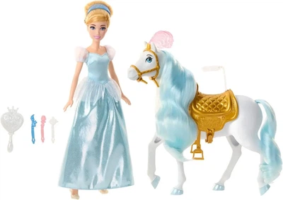 Лялька Попелюшка та кінь із сідлом Mattel Disney Princess кінь з гривою та хвостом які можна зачісувати