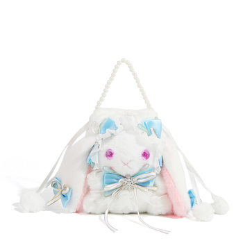 Сумка клатч з перловою ручкою Зайчик Bunny 16х18 см