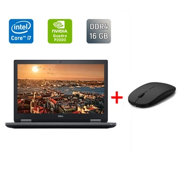 Мобильная рабочая станция Dell Precision 7530 / 15.6" (1920x1080) IPS / Intel Core i7-8850H (6 (12) ядра по 2.6 - 4.3 GHz) / 16 GB DDR4 / 256 GB SSD / nVidia Quadro P2000, 4 GB GDDR5, 128-bit / HDMI / WebCam б/у + Подарок Беспроводная мышь / USB