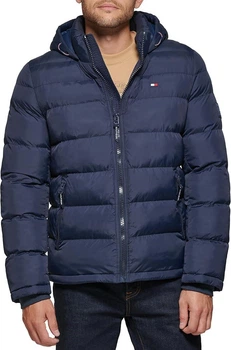 Куртка демісезонна чоловіча з капюшоном Tommy Hilfiger Down Alternative Hooded Puffer M Синя (156AN122)