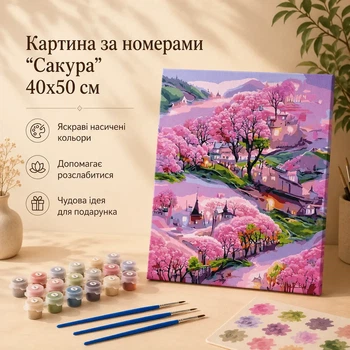 Картина по номерам "Сакура" 40x50 см