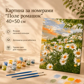 Картина по номерам "Поле ромашек" 40×50 см