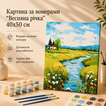 Картина по номерам "Весенняя река" 40x50 см