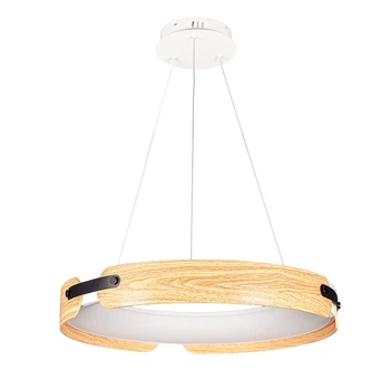 Люстра підвісна світлодіодна LED кільце Levistella 781P3958 (580) LWD біла + світле дерево