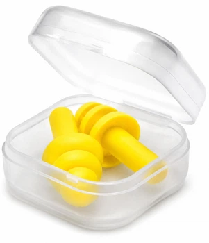 Беруши универсальные для плавания и от шума в пластиковом футляре Earplugs Yellow (желтый)