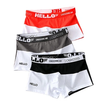 Набор мужских трусов боксеров Lesko PB3259 L Coral/Gray/Black из 3 шт