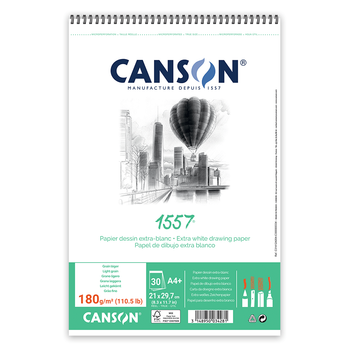 Альбом для рисунка на спирали 1557 А4 (21х29,7см) 180г/м2 30л белый цвет Canson