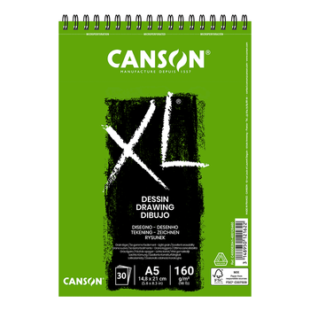 Альбом для рисунка на спирали XL А5 (14,8х21см) 160г/м2 30л белый цвет Canson