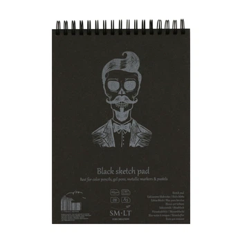Альбом для рисунка на спирали AUTHENTIC 165г/м2 20л черная бумага SM-LT Art