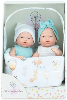Bobasy hiszpańskie Marina & Pau Mini Golosinas bliźniaki 21 cm (MP216)