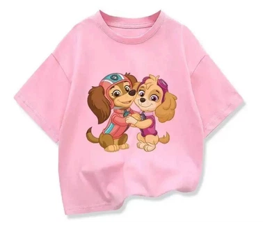 Футболка для дівчинки Щенячий патруль, футболка Paw Patrol, рожева, Дитяча футболка зі Скай та Ліберті, розмір 110