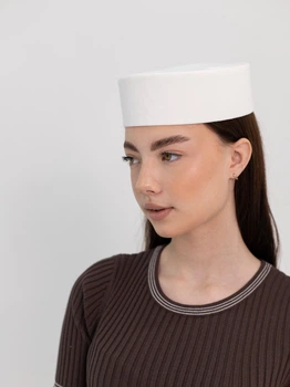 Шляпа таблетка коттоновая D.Hats цвет молочный