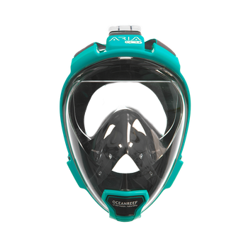 Маска Ocean Reef Aria QR+ Full Face teal L/XL не потеет дыхание носом для сноркелинга (501611ALP) (OR019027)