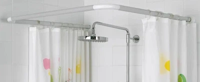 Штанга/карніз для шторки П-подібна універсальна Zerix CRS-U-90x90x90 90x90x90cm, 90x180cm, 270cm (нержавіюча сталь) (Блістер)