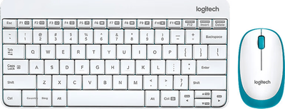 Беспроводная офисная клавиатура и мышь Logitech MK245Nano Enterprise для компьютеров и ноутбуков, компактный мини-дизайн, беспроводной приемник 2,4 ГГц, белый