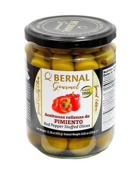 Оливки фаршировані смаженим перцем Bernal Gourmet Aceitunas Rellenas de PIMIENTO 436 г