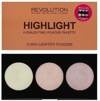 Палетка хайлайтеров MAKEUP REVOLUTION Highlighter Palette 3 Highlighter Powder, 3 відтінку