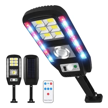 Прожектор LED настенный CL-728 с датчиком движения, пультом, солнечной панелью