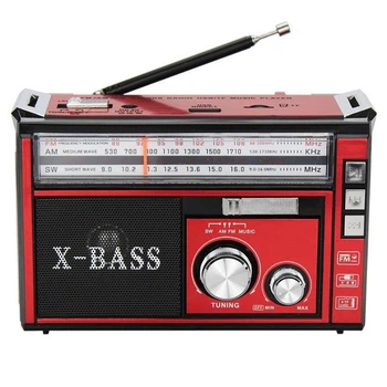 Радиоприёмник портативное радио golon rx-381 аккумуляторный ретро колонка usb sd mp3 fm. цвет: красный